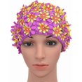 thumbnail image 1 of Swim cap Floral Petal Retro Style Bathing Caps for Women, 1 of 5