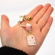 thumbnail image 3 of 2 piezas Estilo japonés estilo gato llavero llave de llave japonesa adorno de la cadena de llaves colgante, 3 of 8