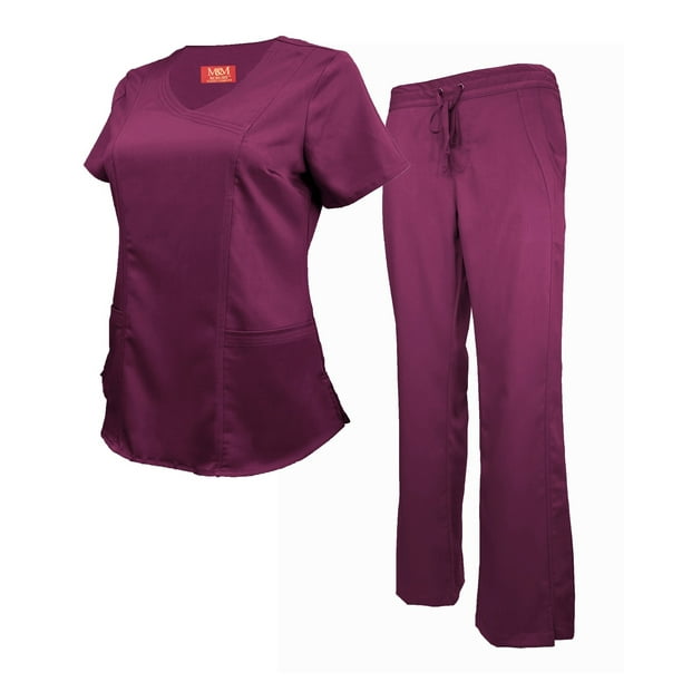 M&M Scrubs M&M SCRUBS Women's Ultra Soft Stretch Mock Wrap Scrub Top