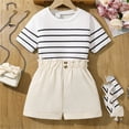thumbnail image 2 of AUNVITO 2 Pieces Sets for Girls Summer Casual Tops & Shorts/Skirts 8-12 Years Sweet Kids Wear, 2 of 9