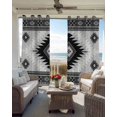 thumbnail image 4 of Gray Boho Blackout Curtains, Light Blocking Print Window Curtains, Southwestern Ethnic Abstract Geometric Thermal Insulated Window Drapes for Living Room Kitchen Cafe 2 Panels, 84"W x 84"L, 4 of 9