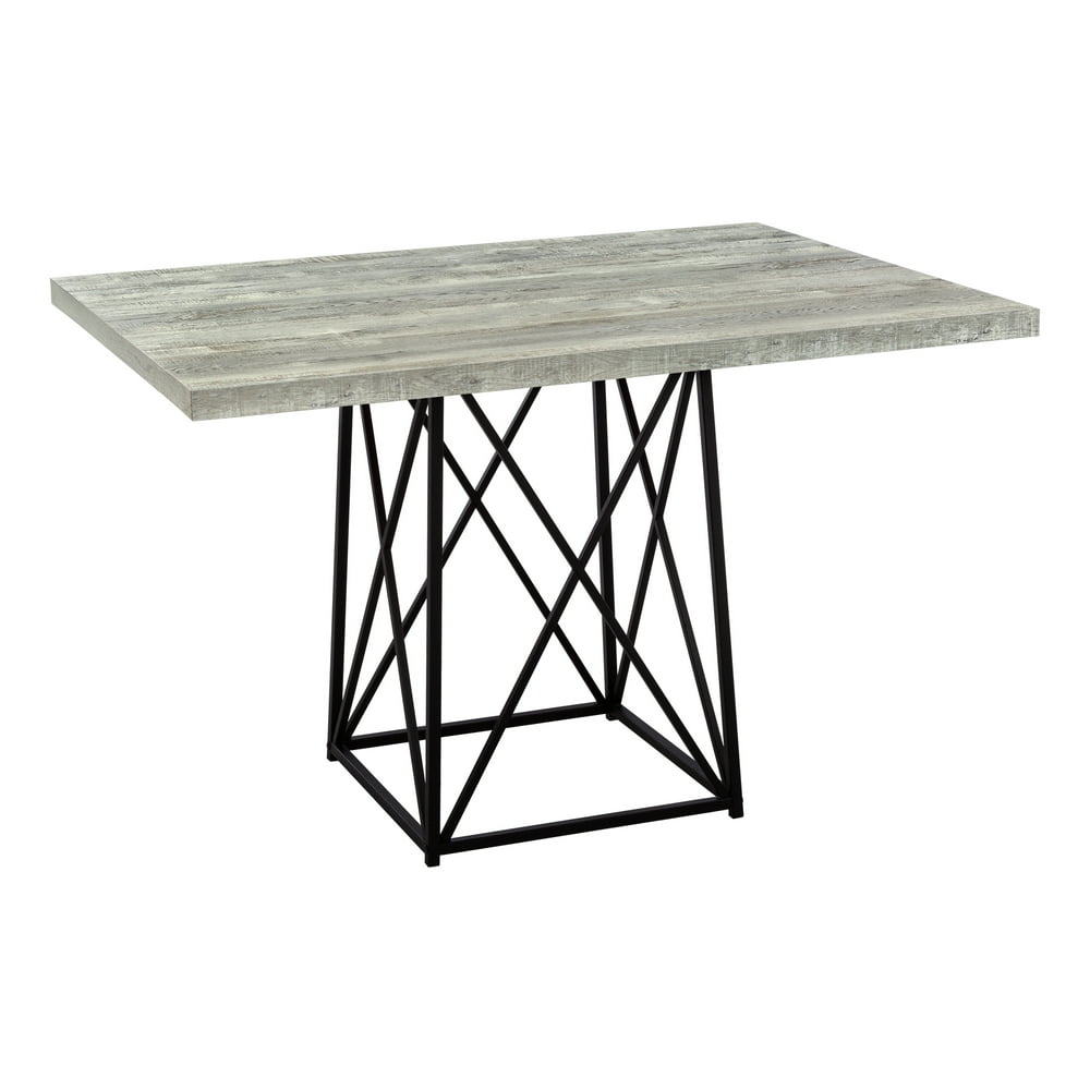 DINING TABLE 36"X 48" / GREY RECLAIMED WOODLOOK/ BLACK
