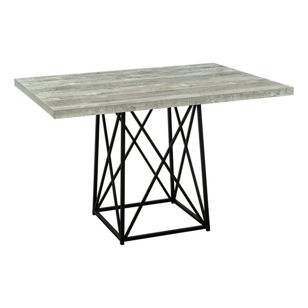 DINING TABLE 36"X 48" / GREY RECLAIMED WOODLOOK/ BLACK