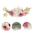 thumbnail image 3 of Unique Bargains 1 Pc Women's Portable Simulated Flowers Side Comb for Parties Beige Pink Polyester Fabric Iron, 3 of 4