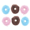 thumbnail image 2 of 6 juguetes masticables para perros con forma de dona, con sonido chirriante, para cachorros (café, fresa y azul, 2 unidades cada uno), 2 of 8