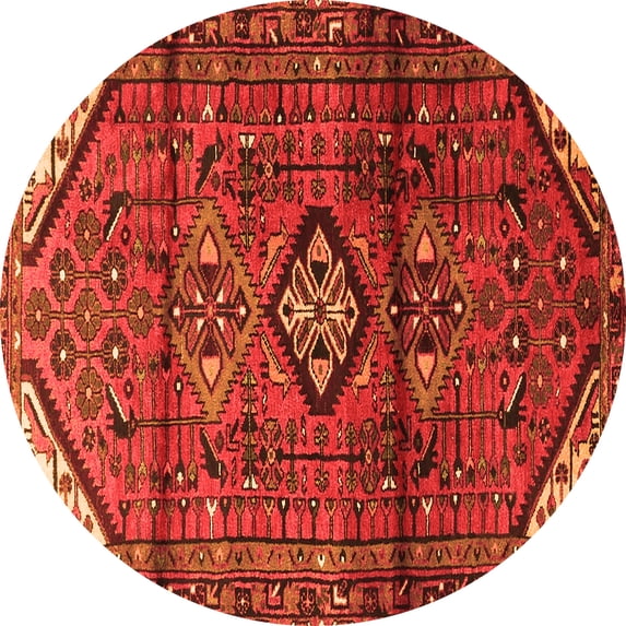 Ahgly Company Indoor Round Persian Orange Traditional Area Rugs, 5' Round
