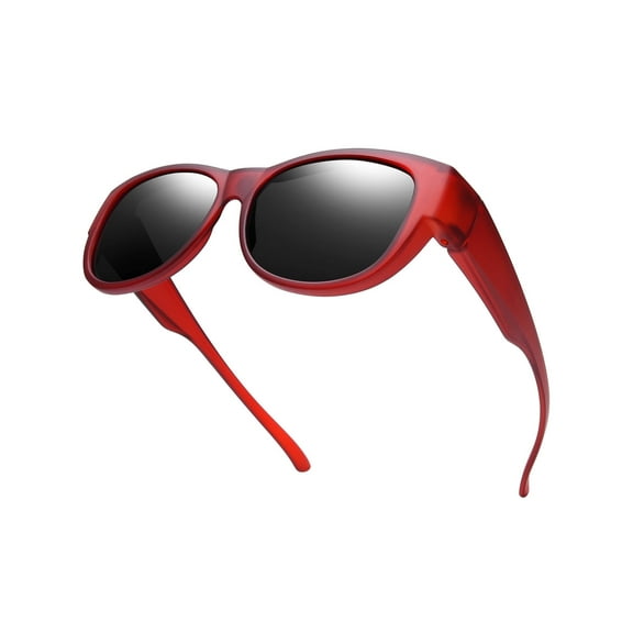 TINHAO Fit Over Glasses Sunglasses for Women Men, Cat Eye Sunglasses Over Glasses Polarized 100% UV400 Protection