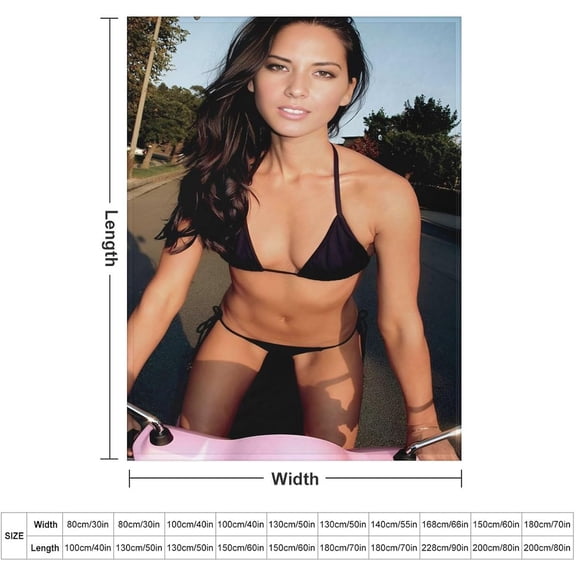 Olivia Munn Sexy Actress Blanket 23 Fleece Bed Blanket Flannel All Season Use Cozy Plush Lightweight Throw Blankets Fall Decor 60"x80"