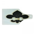 thumbnail image 1 of Fleur De Lis Cutting Board, Royal Lily France Empire Family Insignia Design Image, Decorative Tempered Glass Cutting and Serving Board, Wine Bottle Shape, Yellow Black White, by Ambesonne, 1 of 1