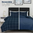 thumbnail image 2 of Martex 3-Piece Full/Queen Reversible Comforter Set | Super Soft Lightweight | Navy Check, 2 of 9