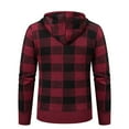 thumbnail image 4 of miqiqism Men's Flannel Hoodie Shirts Casual Full Zipped Plaid Shirt Jackets for Men Comfy Long Sleeve Hooded with Pocket Trendy Drawstring Sweatshirt,Red,XX-Large, 4 of 4