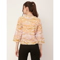 thumbnail image 4 of Moomaya Printed V-Neck Tops For Women, Quarter Sleeve Regular Fit Casual Tunic Top, 4 of 9