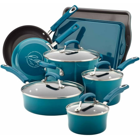 Rachael Ray Classic Brights Hard Enamel Nonstick 12 Piece Cookware