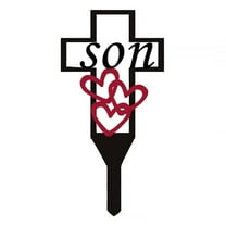 Metal Cross Garden Stake Graves Cemetery Decorations, Cemetery Memorial Cross Stake for Dad, Metal Cross Yard Stake Grave Markers, Memorial Signse