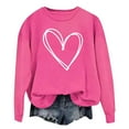 thumbnail image 4 of EchfiProm Christmas Sweatshirts for Women Graphic Pullover Crewneck Festive Long Sleeve Hot Pink Valentine Day Hers Tops Heart, 4 of 8