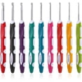thumbnail image 1 of Set of 9 hooks, US sizes B to J (2.0mm–6.0mm), ergonomically designed with soft, comfortable handles and extra-long, smooth hooks, suitable for arthritis sufferers and beginners.,Multicolor, 1 of 7