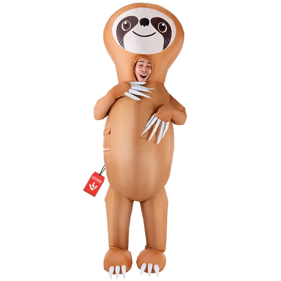 Morph Giant Sloth Inflatable Halloween Costume for Unisex Brown One Size