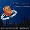 thumbnail image 2 of Gem Stone King 900 Platinum Twilight Orange Mystic Quartz Solitaire Engagement Ring for Women | 3.60 Cttw | Oval 11X9MM | Gemstone Birthstone | Size 9, 2 of 6