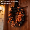 thumbnail image 6 of Halloween Wreath, Red Artificial Floral with Black Bow, Front Door Hanging Decor for Halloween, 6 of 7