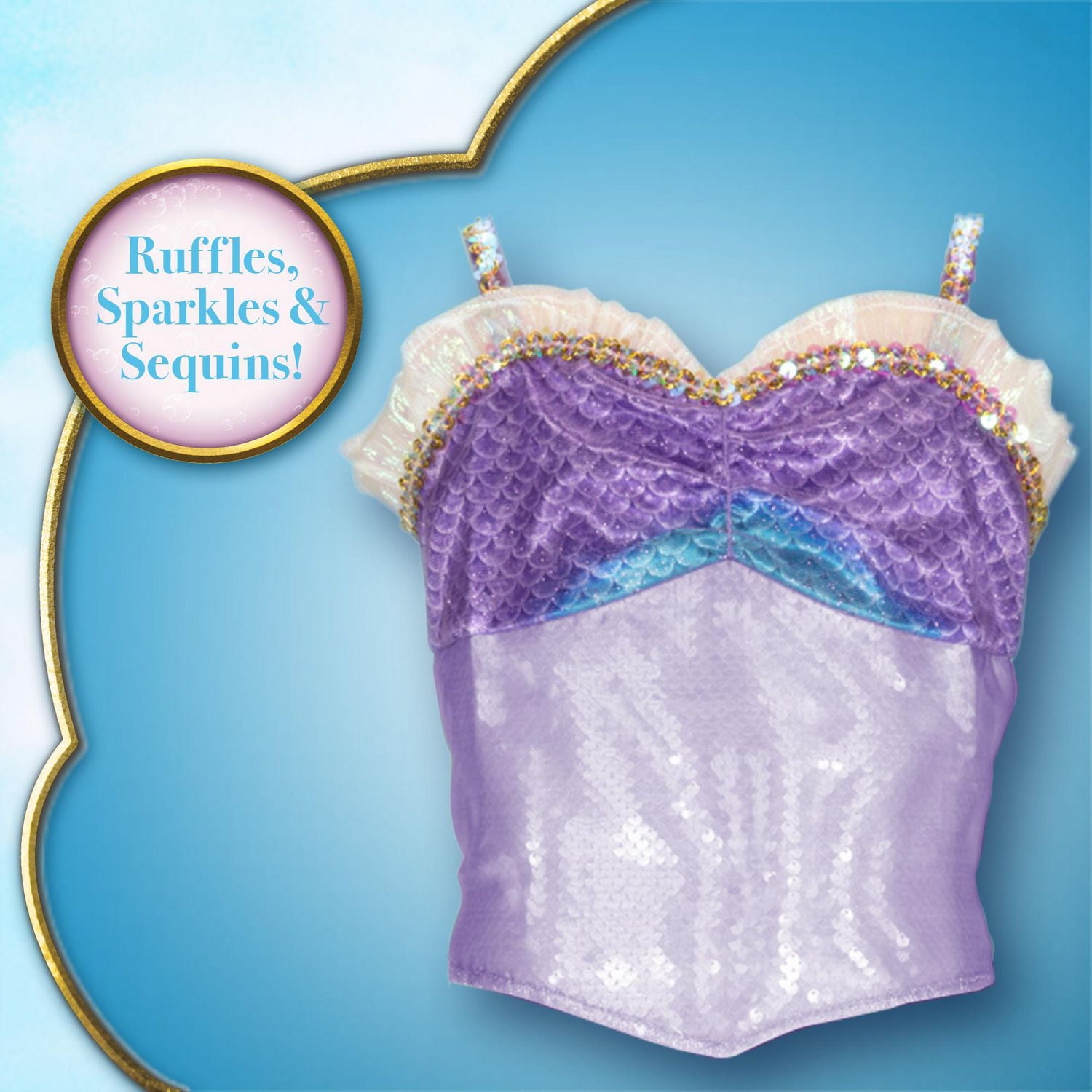 Tenue de sirène d’Ariel de 2 pièces