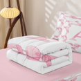 thumbnail image 5 of Homewish Cute Coquette Bowknot Zipper Twin Comforter Sets with Fitted Sheet and 2 Pillowcases,Girls Pink A Alphabet Letter Zipper Bedding Set For Kids,Pink Reversible,4 Pieces, 5 of 7