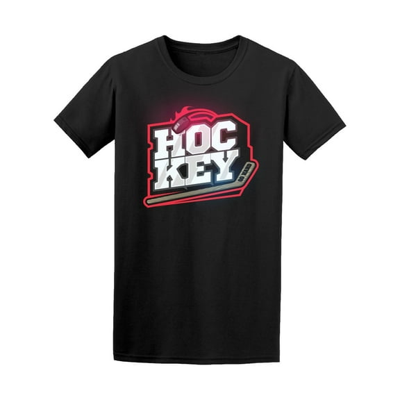 Ice Hockey Logo Stick & Puck T-Shirt Men -Image by Shutterstock, Male XX-Large