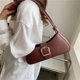 thumbnail image 3 of Bolsos de moda para mujer bolso de mano hebilla de cuero PU con cierre de cremallera, 3 of 9