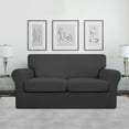 thumbnail image 6 of Easy-Going 3 Pieces Super Stretch couch cover, Loveseat size, Gray (Slipcover Only), 6 of 7