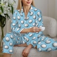 thumbnail image 6 of Pofeuu Golf Balls 1 Print Womens Pajamas Set Long Sleeve Sleepwear Button Down Nightwear Soft Pj Lounge Sets Button Down Pajamas Women-X-Large, 6 of 7