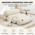 thumbnail image 4 of LEHZROAJ 3 in 1 Corduroy Bean Bag Chair with Pillow, Cozy Folding Sofa Bed for Adults Memory Foam Filled No Assembly for Living Room Bedroom,Gray, 4 of 8