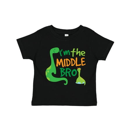 

Inktastic Middle Brother Boy Dinosaur Announcement Gift Toddler Boy Girl T-Shirt