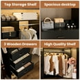 thumbnail image 3 of Homieasy Closet system with 9 wooden drawers, 7 hanging rods and corner tower, corner closet system with hanging, 127.5" L-shaped walk-in wardrobe organizer, 2000+ lbs capacity, set of 4, Black, 3 of 7
