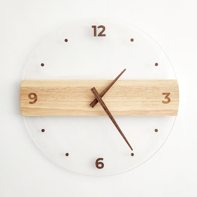 Wall Clock, Modern Round Silent Wall Clocks Acrylic Panel Hanging Clock for Living Room Decor