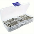 thumbnail image 1 of DEBGFS 260-Piece Set Of Strong & Reliable Safety Pins - Durable  Rust-Resistant Nickel Plated Steel  Perfectly Sharp For Sewing  Crafting & More - 4 Assorted Sizes  Bulk Pack For Everyd,260pcs,none, 1 of 6