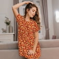 thumbnail image 3 of Fuzoiu Pizza Print Women Nightgowns, Soft Comfy Lightweight Short Sleeves Sleepwear,Crew Neck Loungewear, 3 of 6