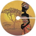 thumbnail image 1 of FMSHPON Beautiful Black Woman Xmas Christmas Tree Skirt Stand Mat for Holiday Party Decoration Indoor Outdoor 36 inches, 1 of 6