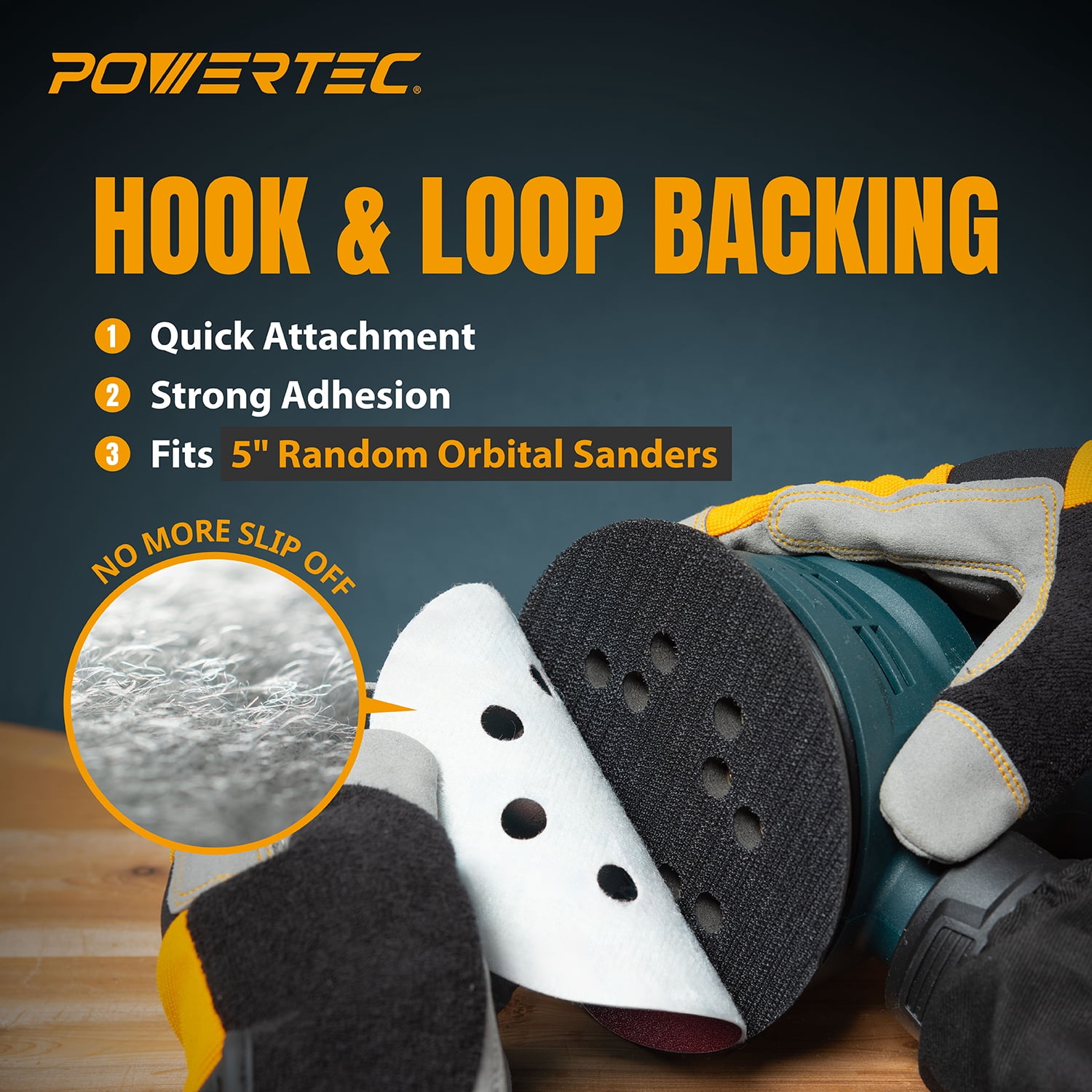 POWERTEC 150PK 5 Inch 8 Hole Hook and Loop Sanding Discs, 60/80/ 100/120/ 150/180/ 240/320/ 400/600 Assorted Grits, Sandpaper for Random Orbital Sanders, 45054
