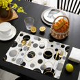 thumbnail image 3 of Black Polka Dots Placemats Set of 4, Modern Abstract Art Placemats for Dining Table, Place Mats for Kitchen Tabletop, Waterproof Wipeable Dining Table Mats Set, 3 of 9
