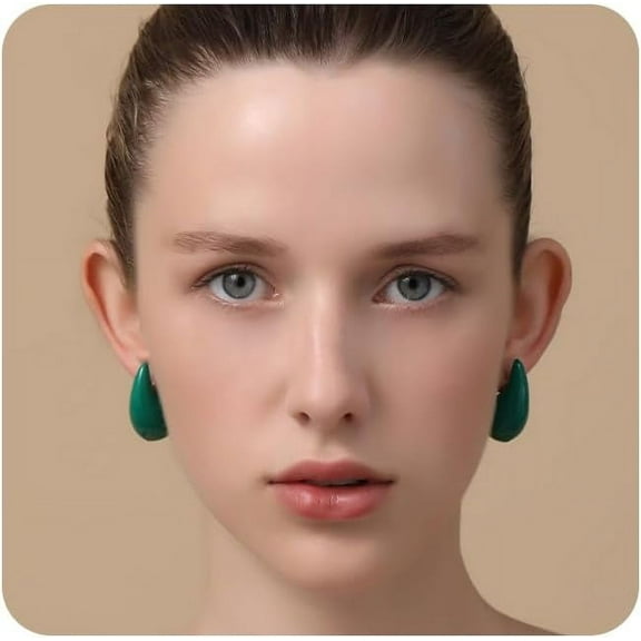 CFIOZYOS Chunky Gold Hoop Earrings for Women, Dupes Earrings Lightweight Waterdrop Hollow Open Hoops, Hypoallergenic Gold Plated Earrings Fashion Jewelry