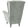thumbnail image 3 of vidaXL Armchair Light Grey Velvet, 3 of 4