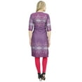 thumbnail image 4 of Bimba Women's Purple Tunic 3/4 Sleeve Printed kurti Kurta Ethnic Dress Wear-16, 4 of 4