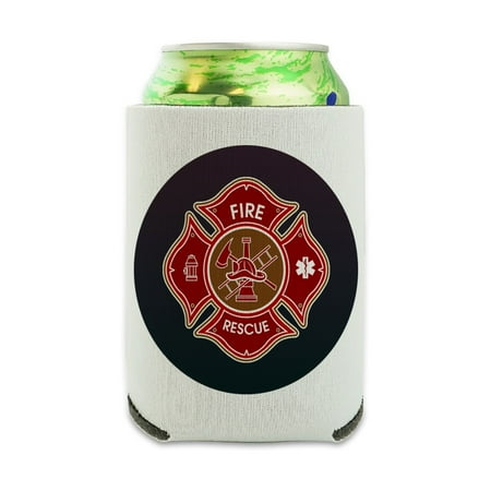 - Firefighter Fire Rescue Maltese Cross Can Cooler - Drink Sleeve Hugger Collapsible Insulator - Beverage Insulated Holder