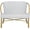 Grey/White, variant on Safavieh Dandra Outdoor Modern Herringbone Rattan Settee