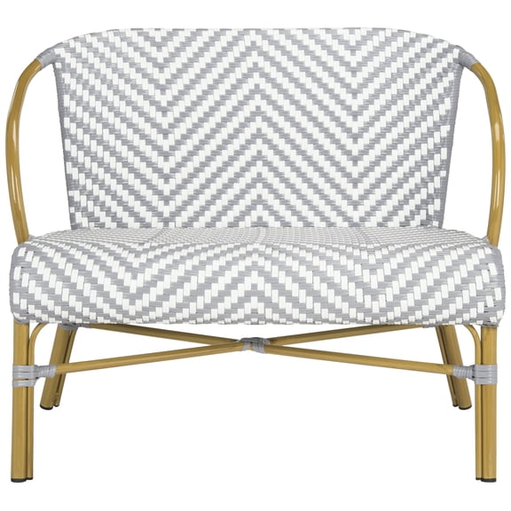 Safavieh Dandra Outdoor Modern Herringbone Rattan Settee