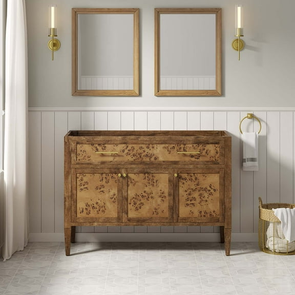 Modway Elysian 48" Wood Bathroom Vanity Cabinet (Sink Basin Not Included) in Brown