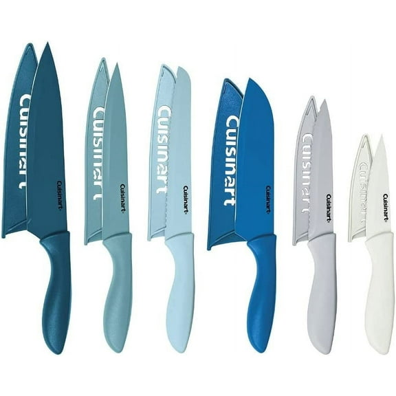 Cuisinart Advantage 12 Piece Knife Set with Blade Guards Nautical Colors