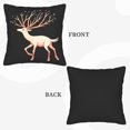 thumbnail image 6 of Whimsical Deer Throw Pillow Covers 18x18in Set of 2 - Light Pink with Intricate Antlers & Leaves Perfect for Couch Bed Car, 6 of 8
