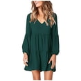 thumbnail image 1 of Prolriy Robe à Manches Longues pour Femmes, Robes pour Femmes Col en V Soirée Robe Maxi Robes pour Femmes Vert TTG, 1 of 7