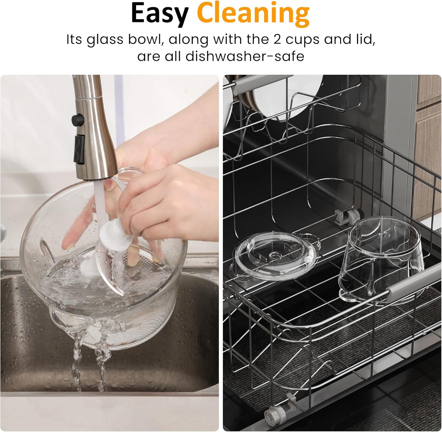 4-in-1 Electric Food Chopper & Small Processor with Glass Bowl
