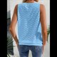 thumbnail image 5 of Camisola Informal con Bordado de Ojales para Mujer, Holgada, Sin Mangas, Cómoda y para Verano. Azul M, 5 of 9